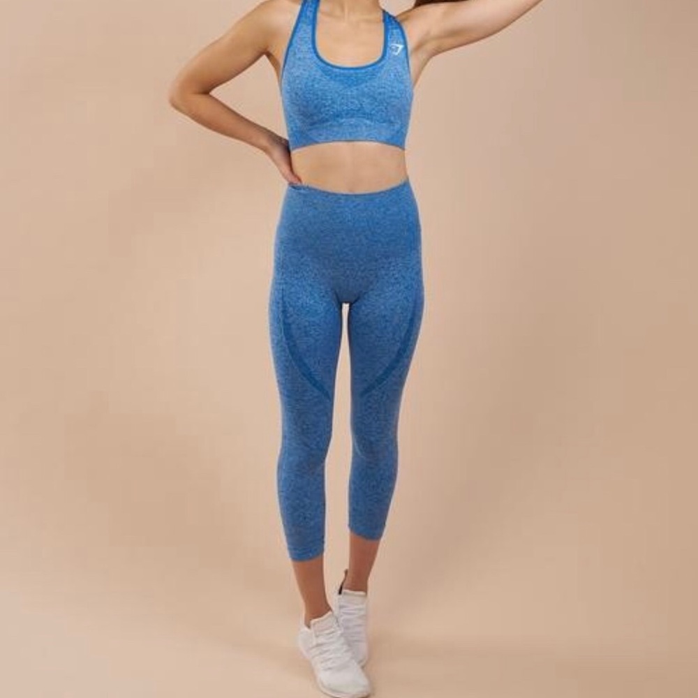 Gymshark Blue Seamless Cropped Leggings!